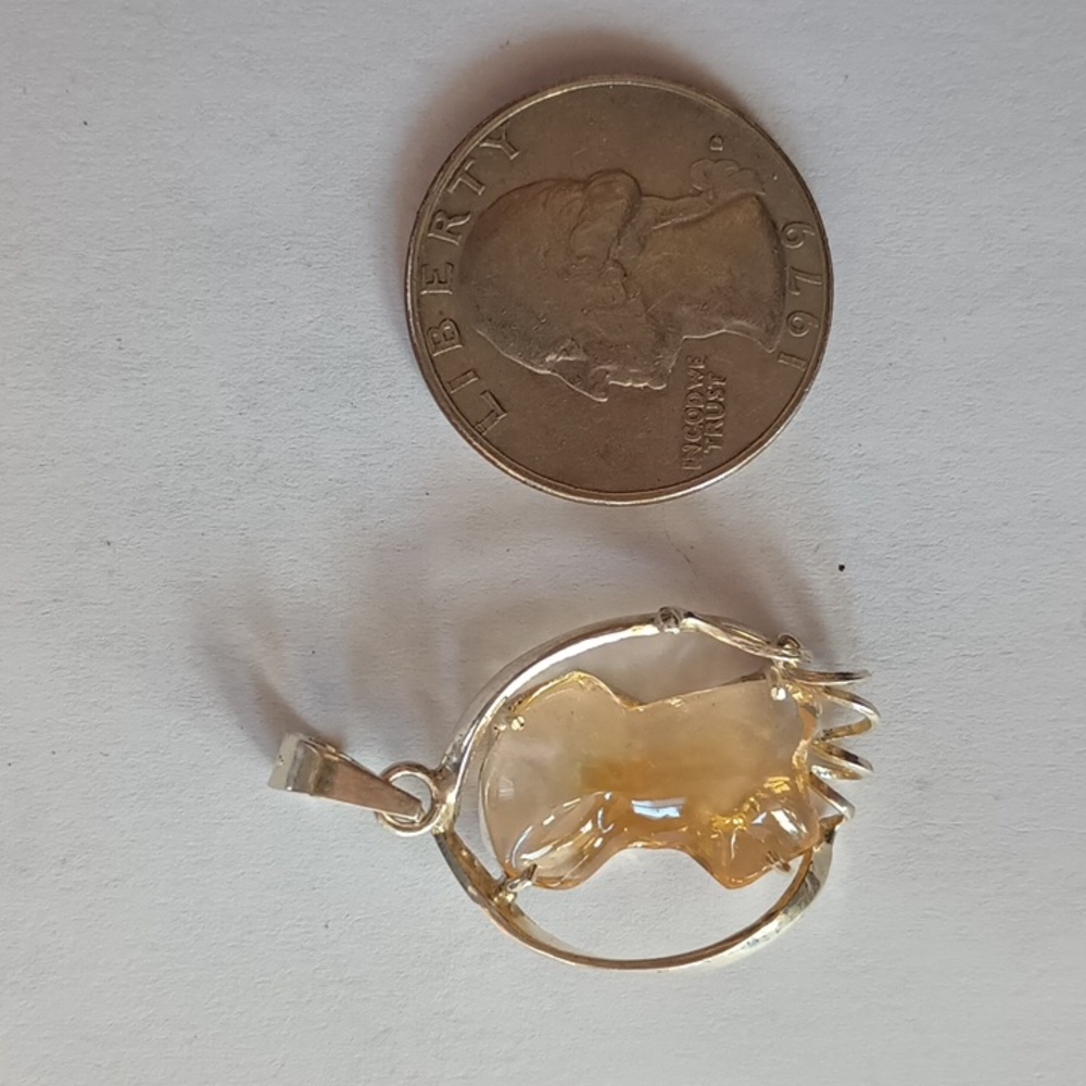 Ooak hand crafted sterling silver and Mexican fire opal pendant